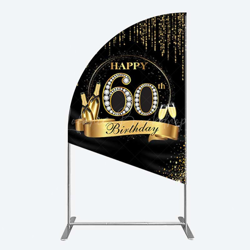 Lofaris Gold 60Th Birthday Women Half Moon Arch Backdrop