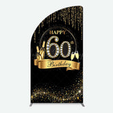 Lofaris Gold 60Th Birthday Women Half Moon Arch Backdrop