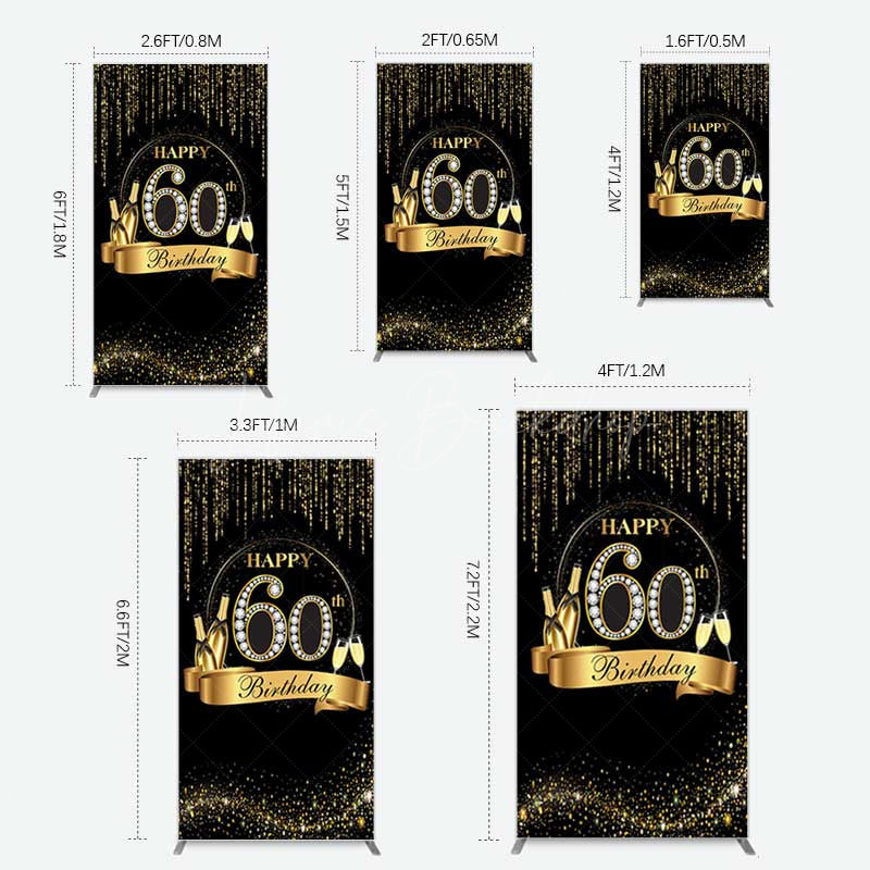 Lofaris Gold 60Th Birthday Women Rectangle Backdrop