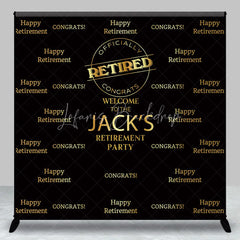 Lofaris Gold and Black Custom Retirement Party Backdrop Personalized Congrats Celebration Decor