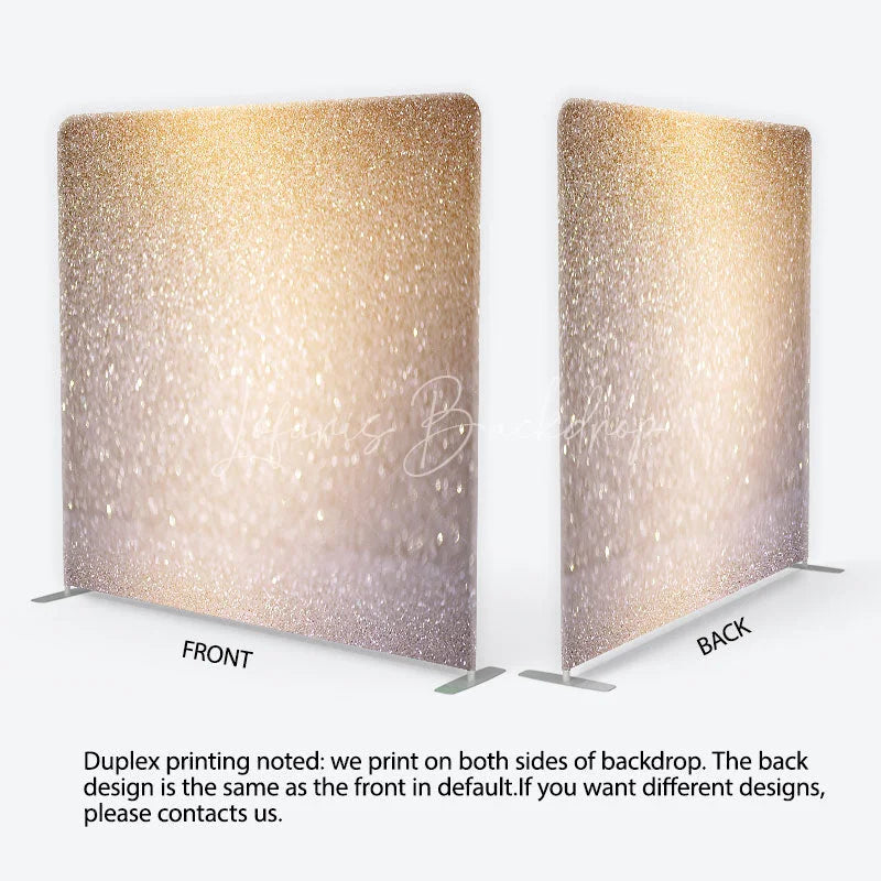 Lofaris Gold and Silver Glitter Bokeh Tension Fabric Backdrop Glamour Sparkle Photography Background