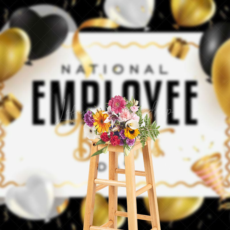 Lofaris Gold Balloon National Employee Benefits Day Backdrop