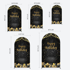 Lofaris Gold Balloons Glitter Bokeh Birthday Arch Backdrop