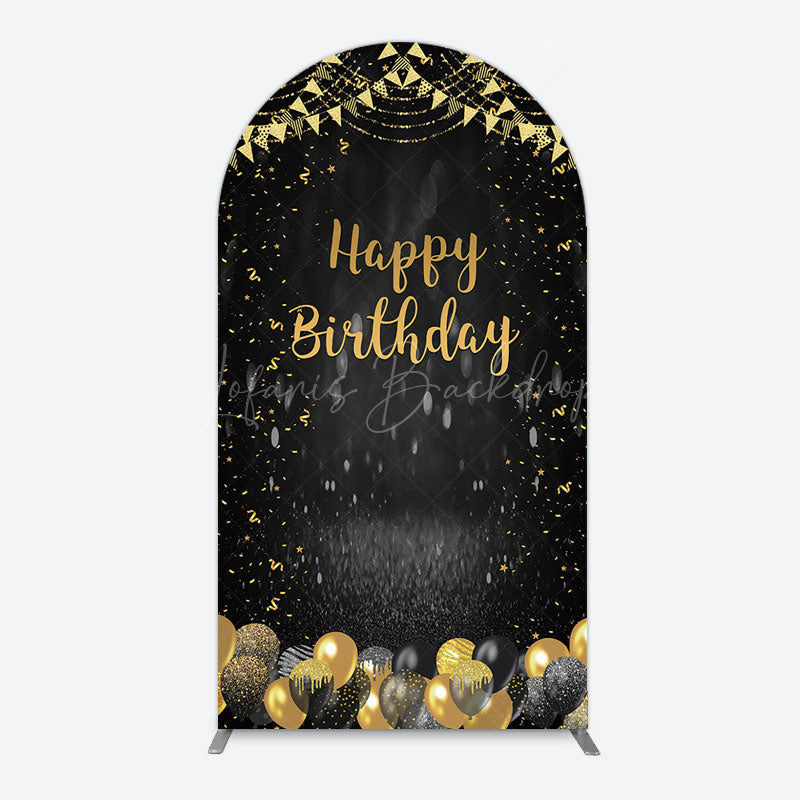 Lofaris Gold Balloons Glitter Bokeh Birthday Arch Backdrop