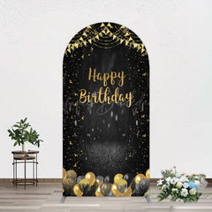 Lofaris Gold Balloons Glitter Bokeh Birthday Arch Backdrop