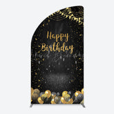 Lofaris Gold Balloons Glitter Bokeh Birthday Half Moon Arch Backdrop