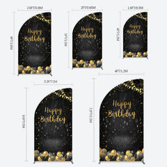 Lofaris Gold Balloons Glitter Bokeh Birthday Half Moon Arch Backdrop