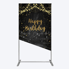Lofaris Gold Balloons Glitter Bokeh Birthday Rectangle Backdrop