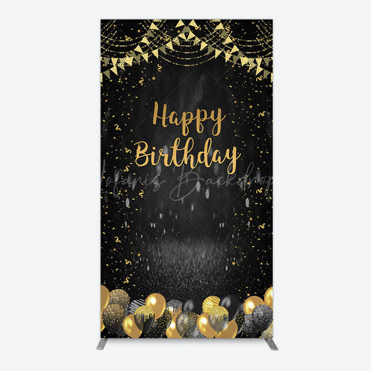 Lofaris Gold Balloons Glitter Bokeh Birthday Rectangle Backdrop