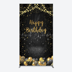 Lofaris Gold Balloons Glitter Bokeh Birthday Rectangle Backdrop