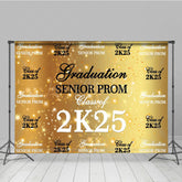 Lofaris Gold Bokeh Sparkle Step And Repeat Graduation Backdrop