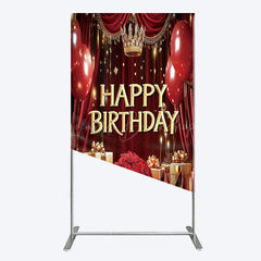 Lofaris Gold Burgundy Gift Box Rose Birthday Rectangle Backdrop