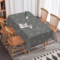 Lofaris Gold Butterfly Grey Morden Rectangle Tablecloth