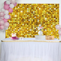 Lofaris Gold Circle Sequins Glitter Happy Birthday Backdrop