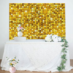 Lofaris Gold Circle Sequins Glitter Happy Birthday Backdrop
