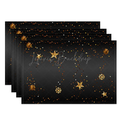 Lofaris Gold Dots Star Snowflakes Xmas Set Of 4 Placemats
