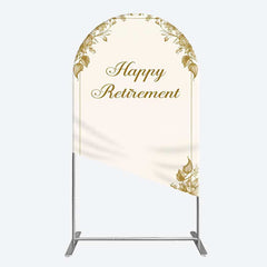 Lofaris Gold Floral Line Happy Retirement Arch Backdrop