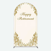 Lofaris Gold Floral Line Happy Retirement Arch Backdrop
