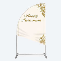 Lofaris Gold Floral Line Happy Retirement Half Moon Arch Backdrop