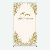 Lofaris Gold Floral Line Happy Retirement Rectangle Backdrop