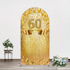 Lofaris Gold Glitter Balloons 60th Birthday Arch Backdrop