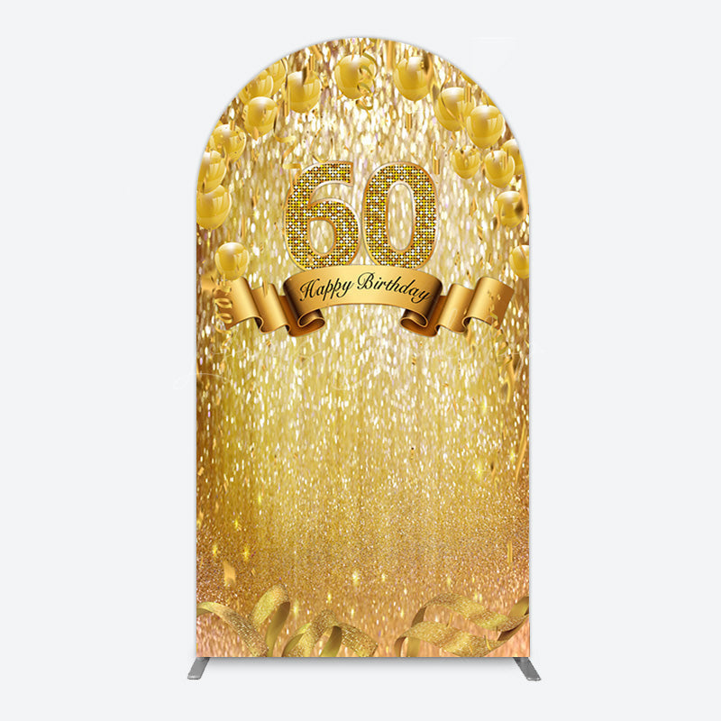 Lofaris Gold Glitter Balloons 60th Birthday Arch Backdrop