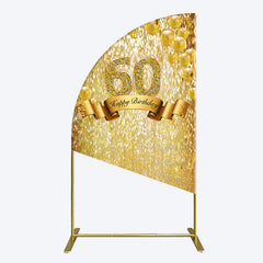 Lofaris Gold Glitter Balloons 60th Birthday Half Moon Arch Backdrop