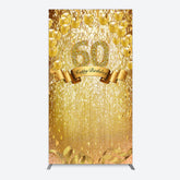 Lofaris Gold Glitter Balloons 60th Birthday Rectangle Backdrop