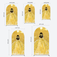 Lofaris Gold Glitter Bokeh Princess Birthday Arch Backdrop