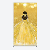 Lofaris Gold Glitter Bokeh Princess Birthday Rectangle Backdrop