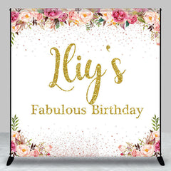 Lofaris Gold Glitter Custom Name Fabulous Birthday Backdrop