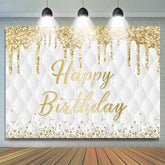 Lofaris Gold Glitter Diamonds Vibe Happy Birthday Backdrop