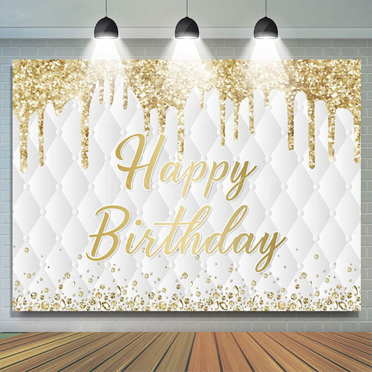 Lofaris Gold Glitter Diamonds Vibe Happy Birthday Backdrop