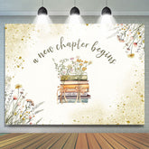 Lofaris Gold Glitter New Chapter Begins Baby Shower Backdrop