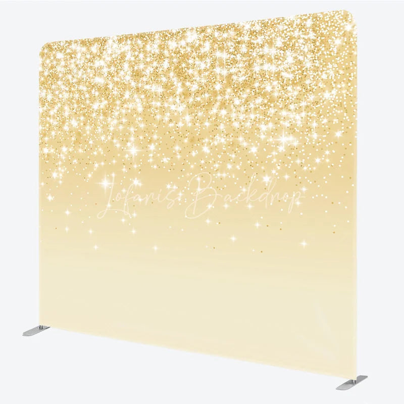 Lofaris Gold Glitter Tension Fabric Backdrop Shining Sparkles Bokeh Decor Luxury Abstract Theme Background for Prom Party