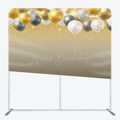 Lofaris Gold Grey Balloons Birthday Pillow Cover Backdrop