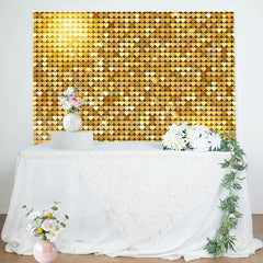 Lofaris Gold Heart Sequins Glitter Happy Birthday Backdrop