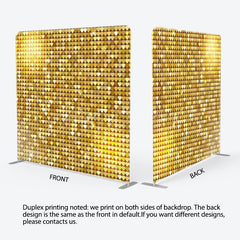 Lofaris Gold Hearts Sequins Glitter Square Tension Backdrop