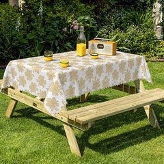 Lofaris Gold Leaf Print Home Party Rectangular Tablecloth