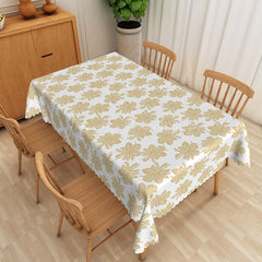 Lofaris Gold Leaf Print Home Party Rectangular Tablecloth