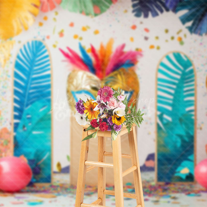 Lofaris Gold Mask Masquerade Colorful Mardi Gras Backdrop