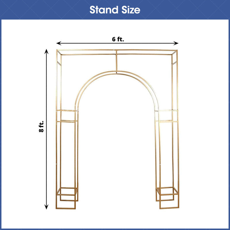 Lofaris Gold Metal Heavy Duty Rectangular Arch Stand 3D in Arc de Triomphe Style Floral Balloon Frame Wedding