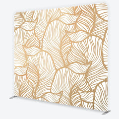 Lofaris Gold Metallic Abstract Leaf Pattern Tension Fabric Backdrop Elegant White Botanical Photography Background
