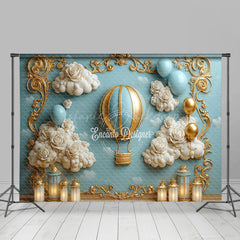 Lofaris Gold Pattern Candle Hot Air Ballon Photography Backdrop