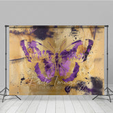 Lofaris Gold Purple Faded Abstract Butterfly Photo Backdrop