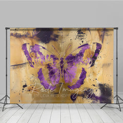 Lofaris Gold Purple Faded Abstract Butterfly Photo Backdrop