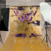 Lofaris Gold Purple Faded Abstract Butterfly Sweep Backdrop