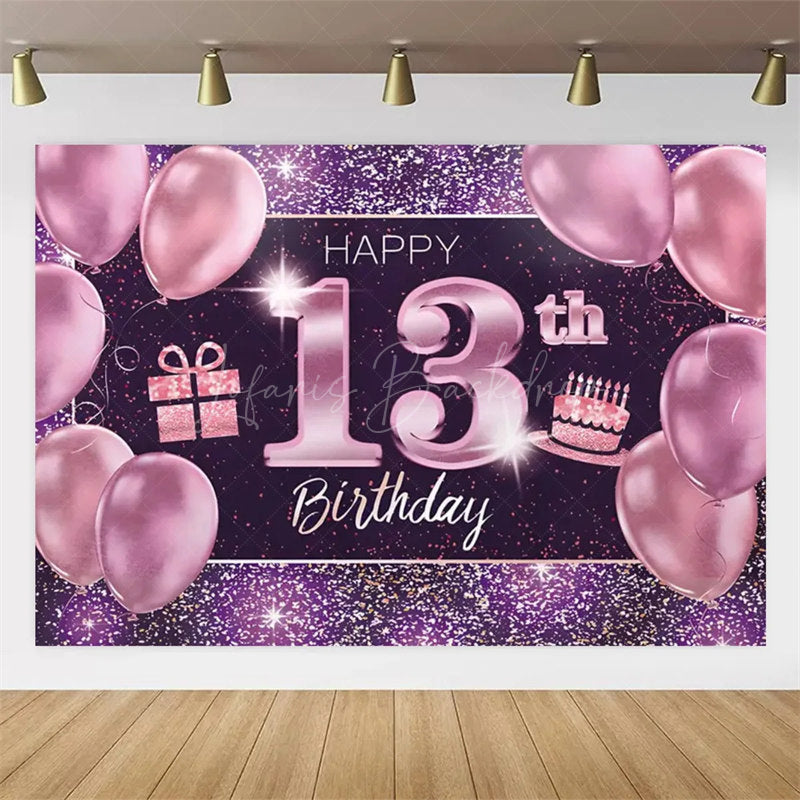 Lofaris Gold Rose 13th Birthday Backdrop Glitter Celebration for Kids Luxury Champagne Party Photo Decor