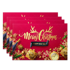 Lofaris Gold Snowflake Clock Gift Xmas Set Of 4 Placemats