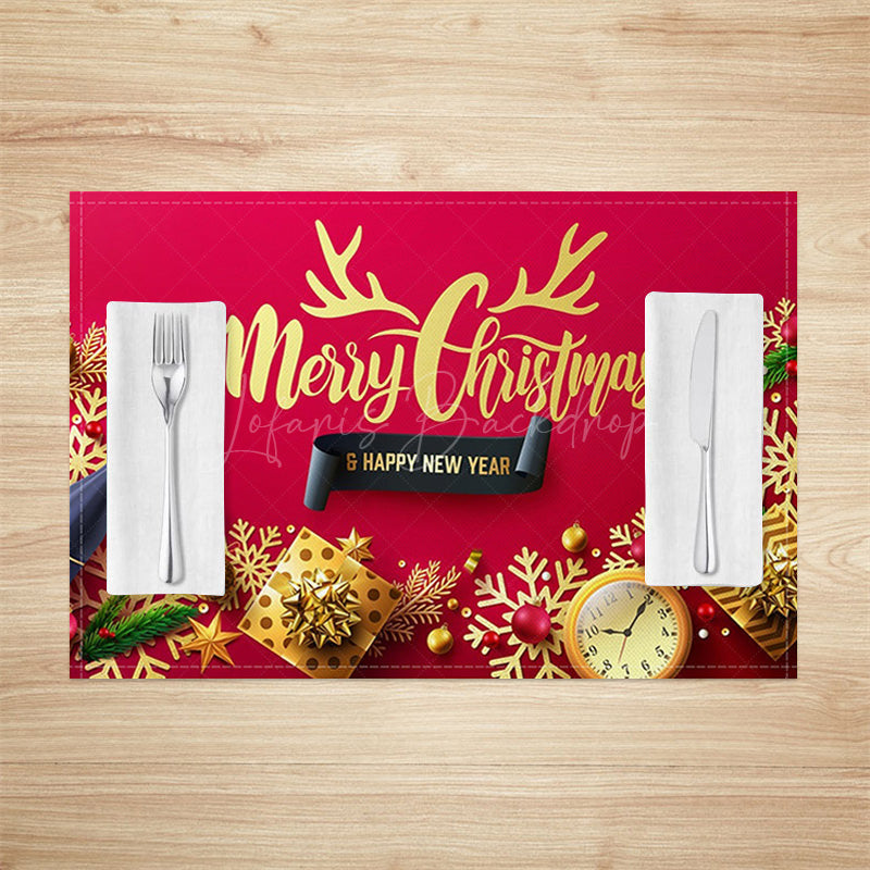 Lofaris Gold Snowflake Clock Gift Xmas Set Of 4 Placemats